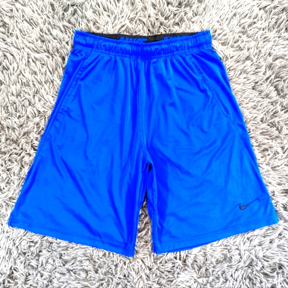 Nike Shorts Nike Mens Drifit Althetic Shorts Royal Blue Black Logo
